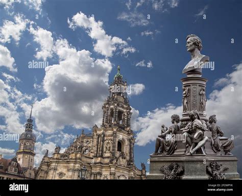 View of Dresden from the Brühl Terrace - A Symphony of Baroque Grandeur and Illuminating Details